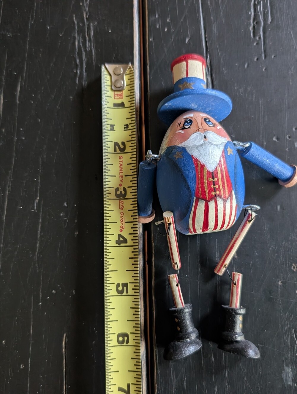 Americana 2002 Uncle Sam Egg Shelf Sitter Whimsical Wooden Folk Art Collectible - Picture 6 of 6